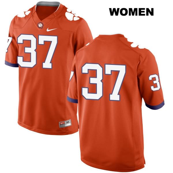 Women's Clemson Tigers #37 Ryan Mac Lain Stitched Orange Authentic Nike No Name NCAA College Football Jersey HQM6246MF